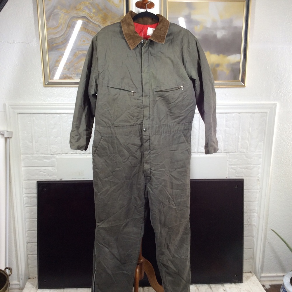 Vintage Key Imperial Outwear Men's Size L Regular Insulated Green Coveralls